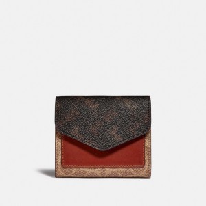 Women Coach Wyn With Horse And Carriage Printed Small Wallets Brown Red | PH_CH11876